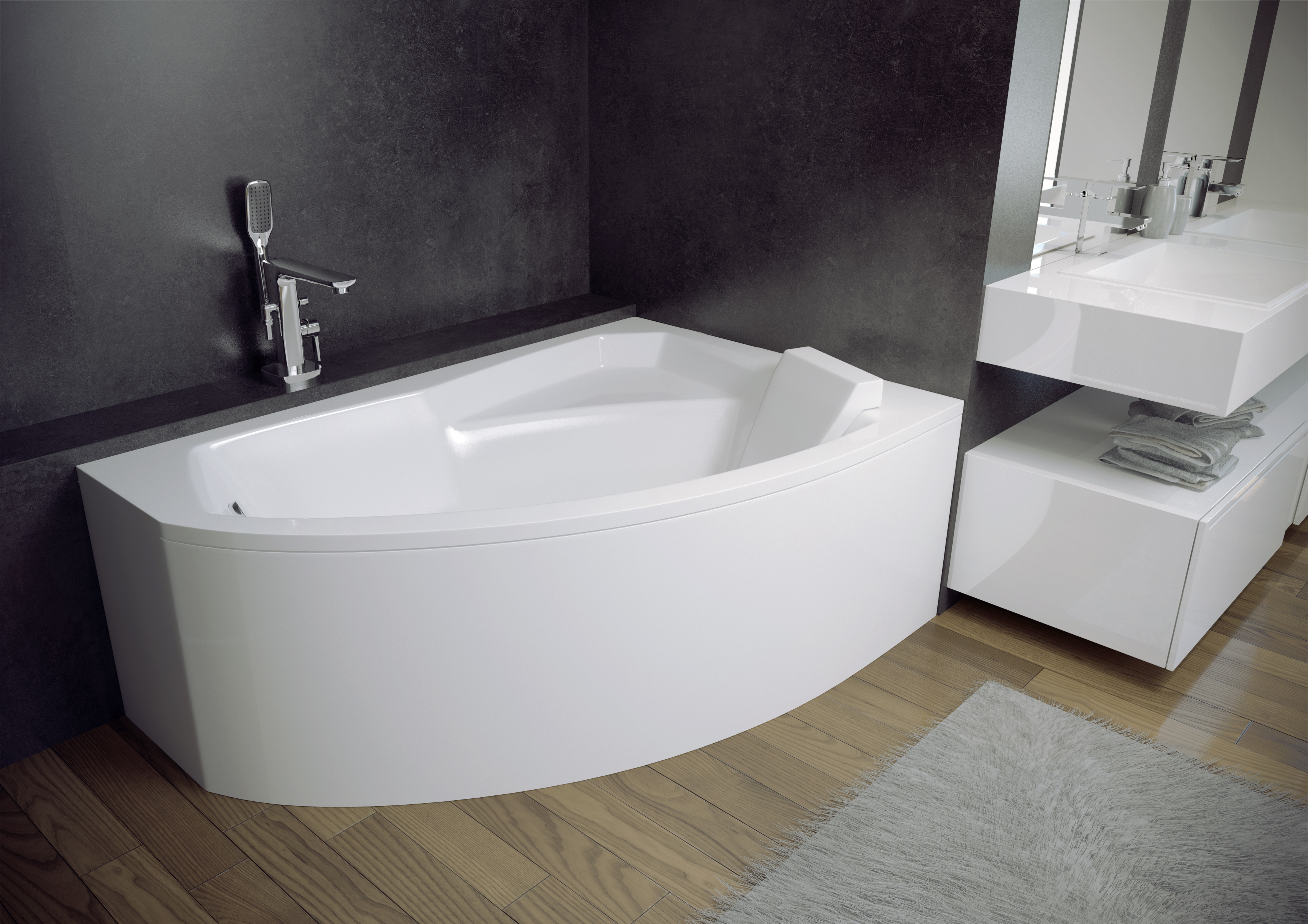 Besco Rima wanna narożna 150x95 cm lewa biała #WAR-150-NL - Wysyłka w 24h