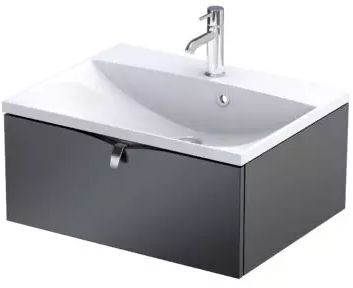 Oristo Siena szafka 59,6x45,5x25 cm podumywalkowa wisząca czarny mat OR45-SD1S-60-8