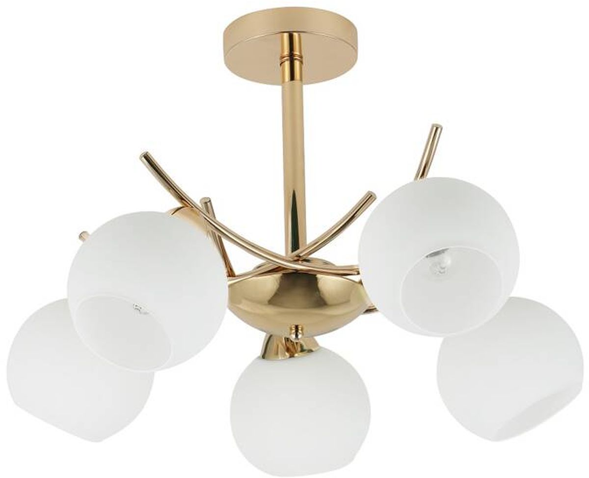 Candellux Amos lampa podsufitowa 5x40 W biała-złota 35-37497 - Wysyłka w 24h