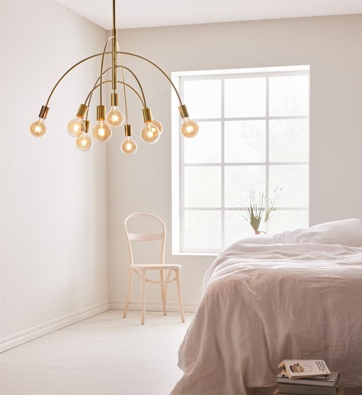 Markslöjd Lavello lampa wisząca 9x40 W mosiądz 108289