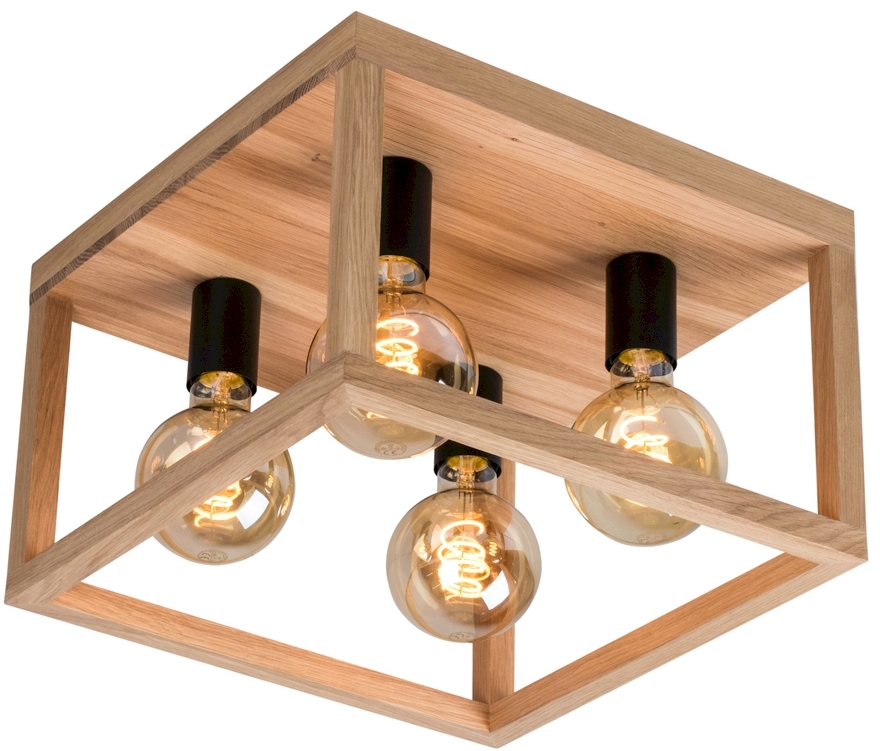 Spot-Light Kago lampa podsufitowa 4x60W dąb olejowany/czarny 9154474