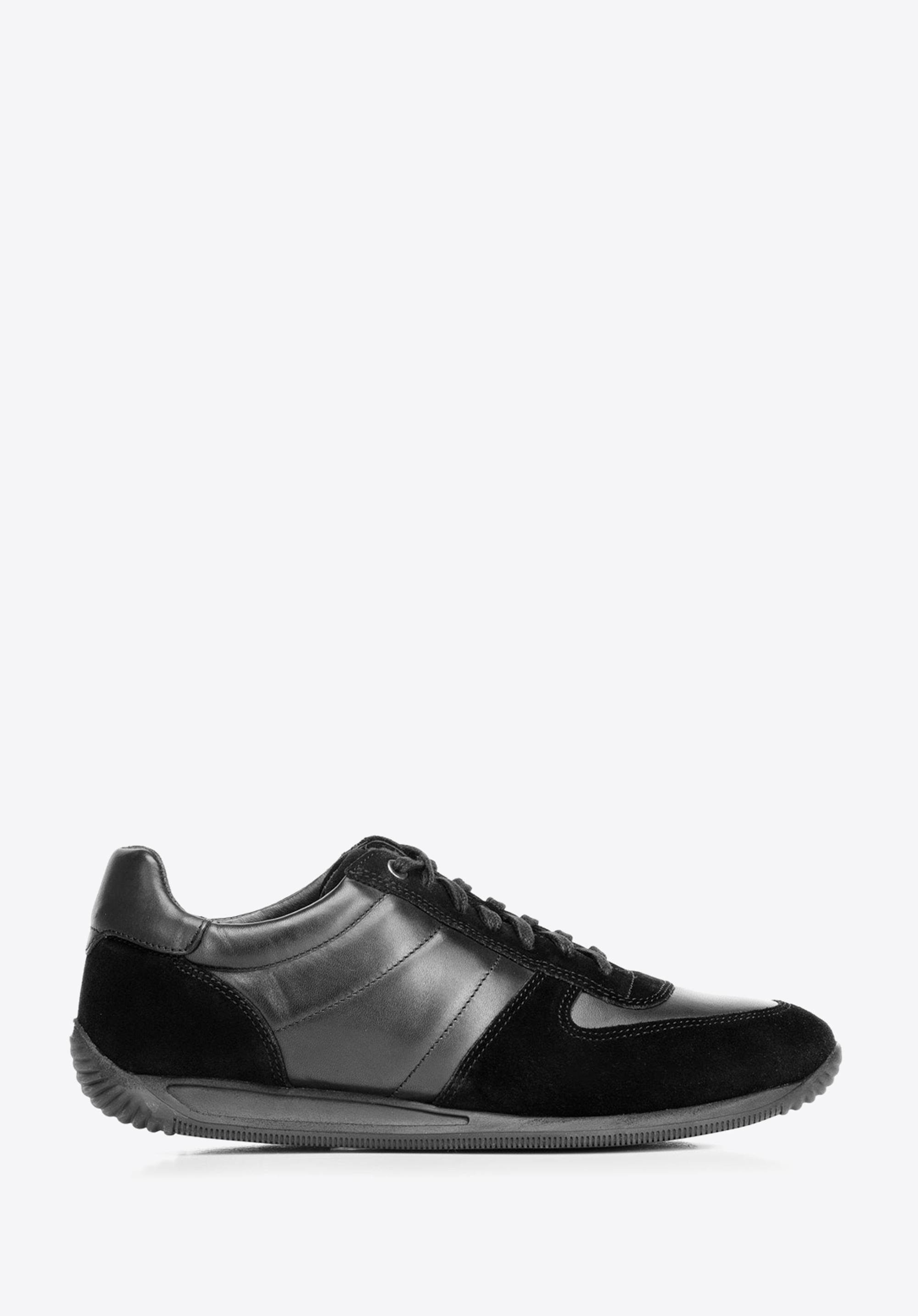Męskie sneakersy z różnych skór czarne