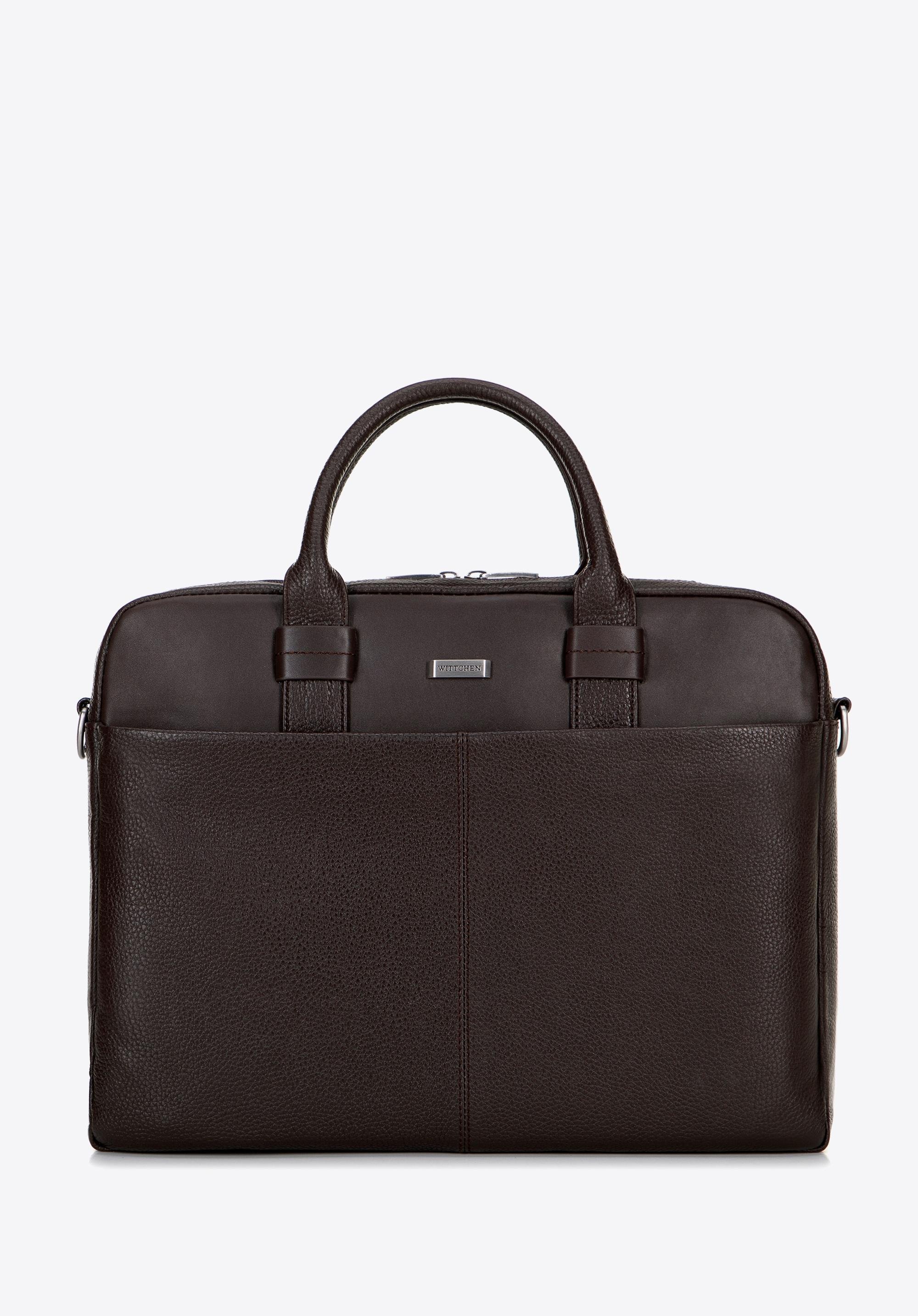 Skórzana torba na laptopa 16” ciemny brąz
