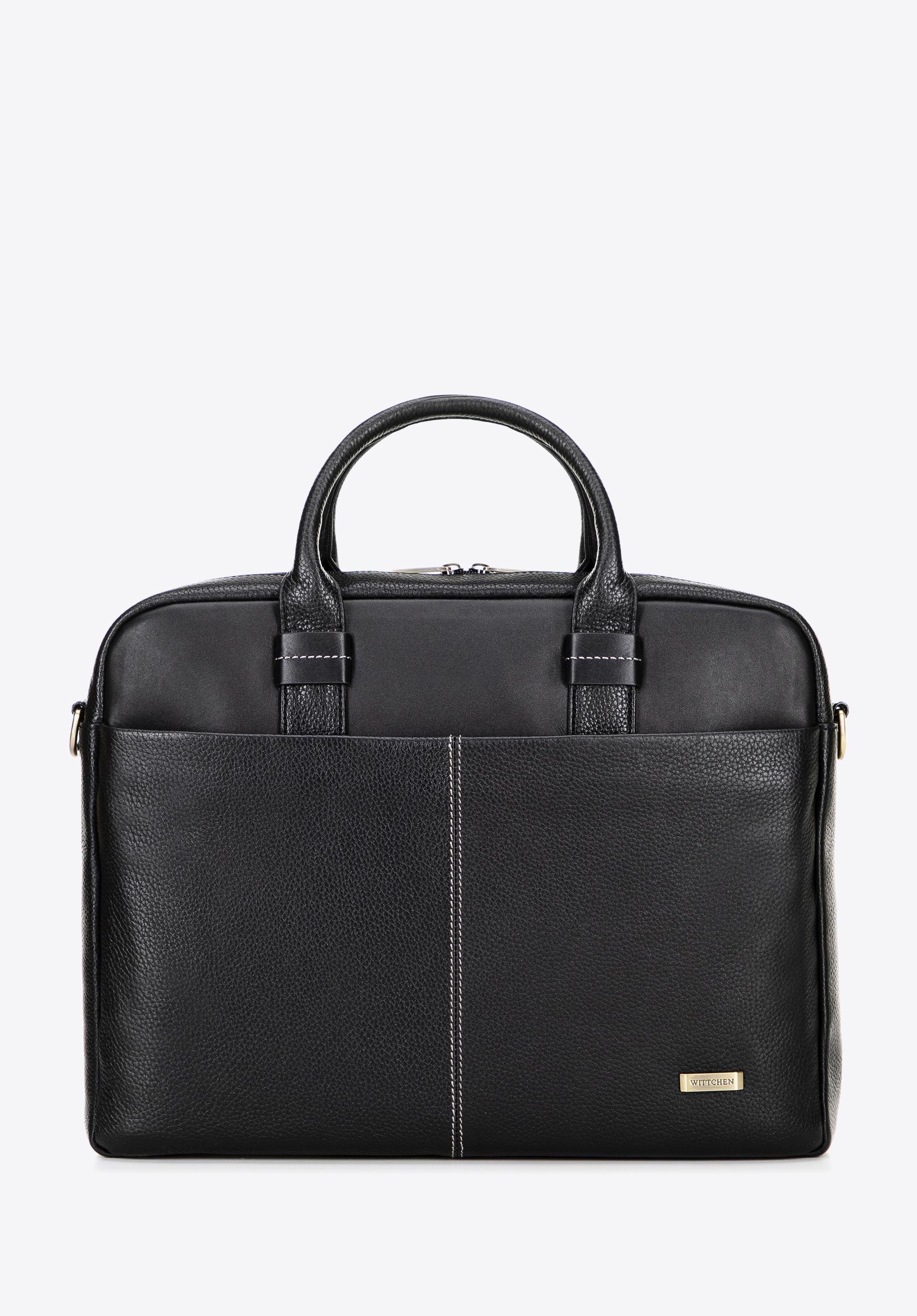 Torba na laptopa 16" ze skóry czarna