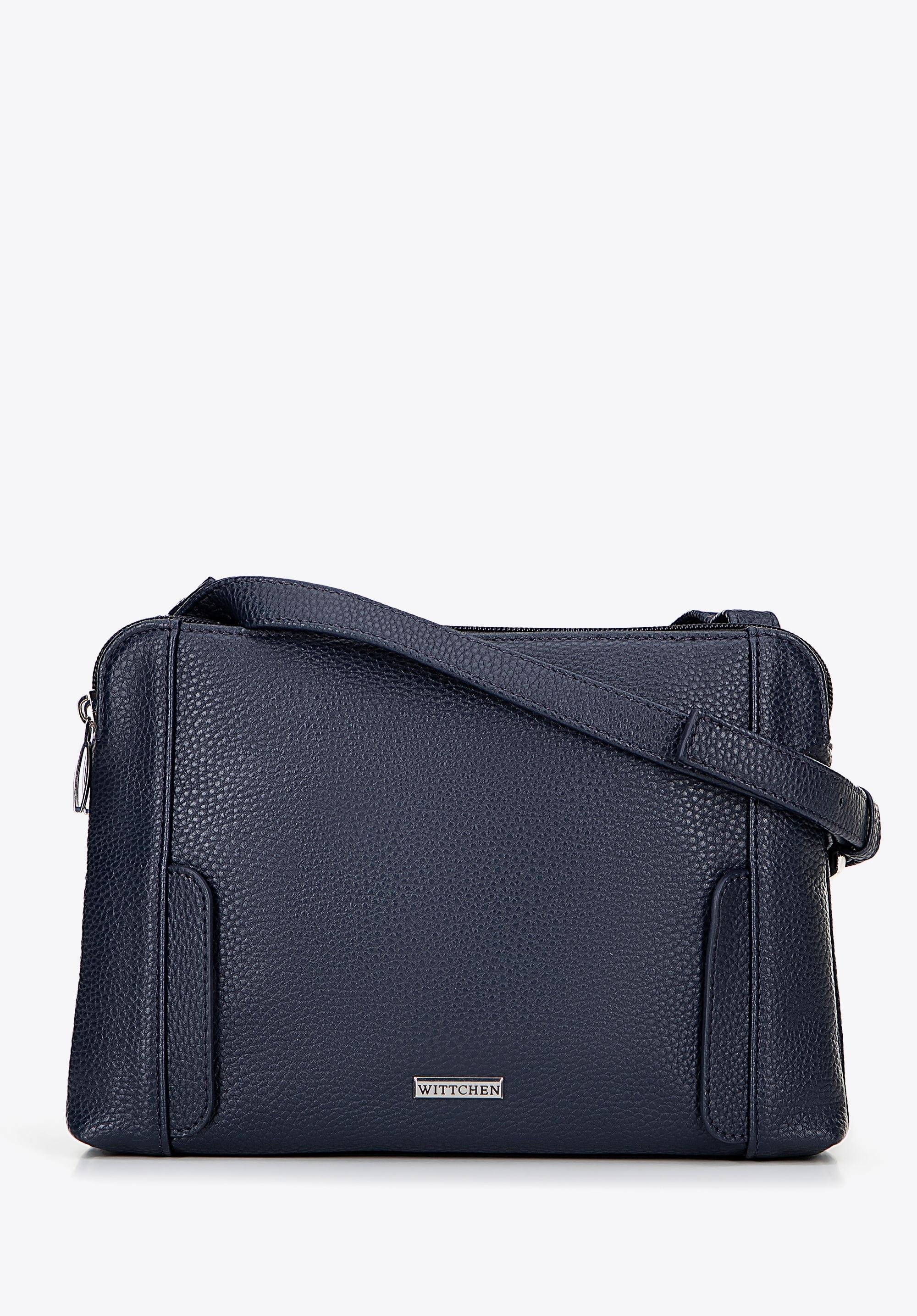 Damska torebka crossbody dwukomorowa granatowa