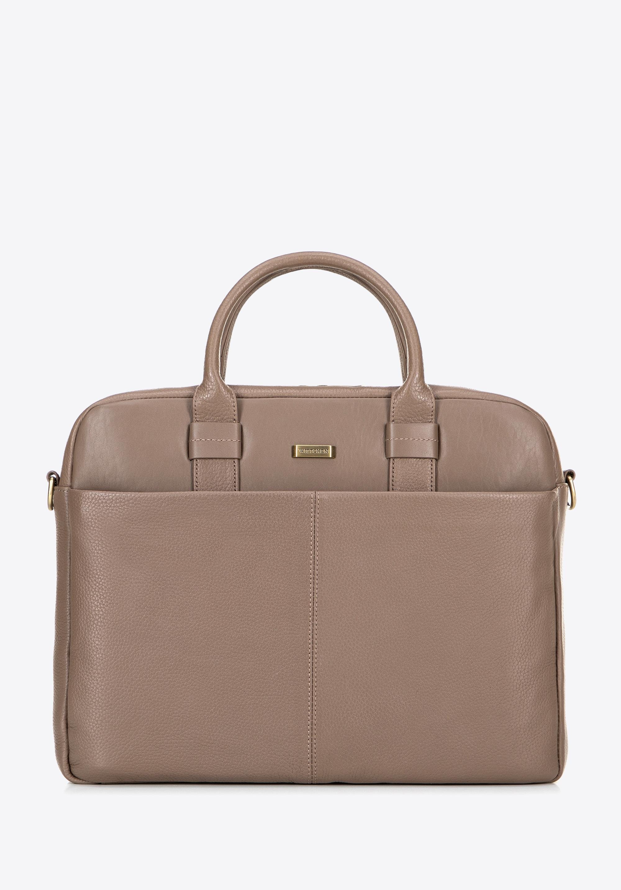 Skórzana torba na laptopa 16” taupe