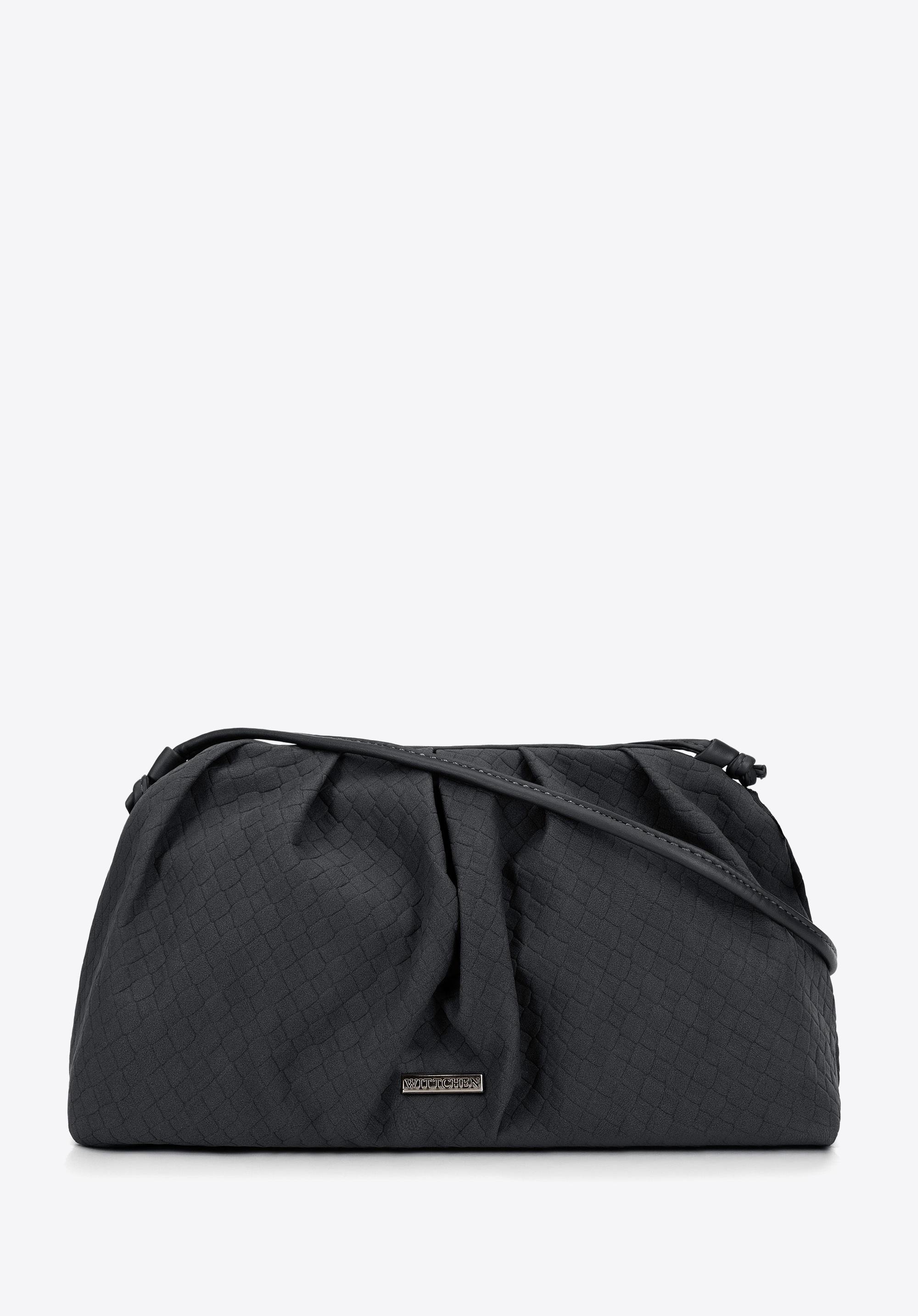 Damska torebka crossbody z marszczeniem szara