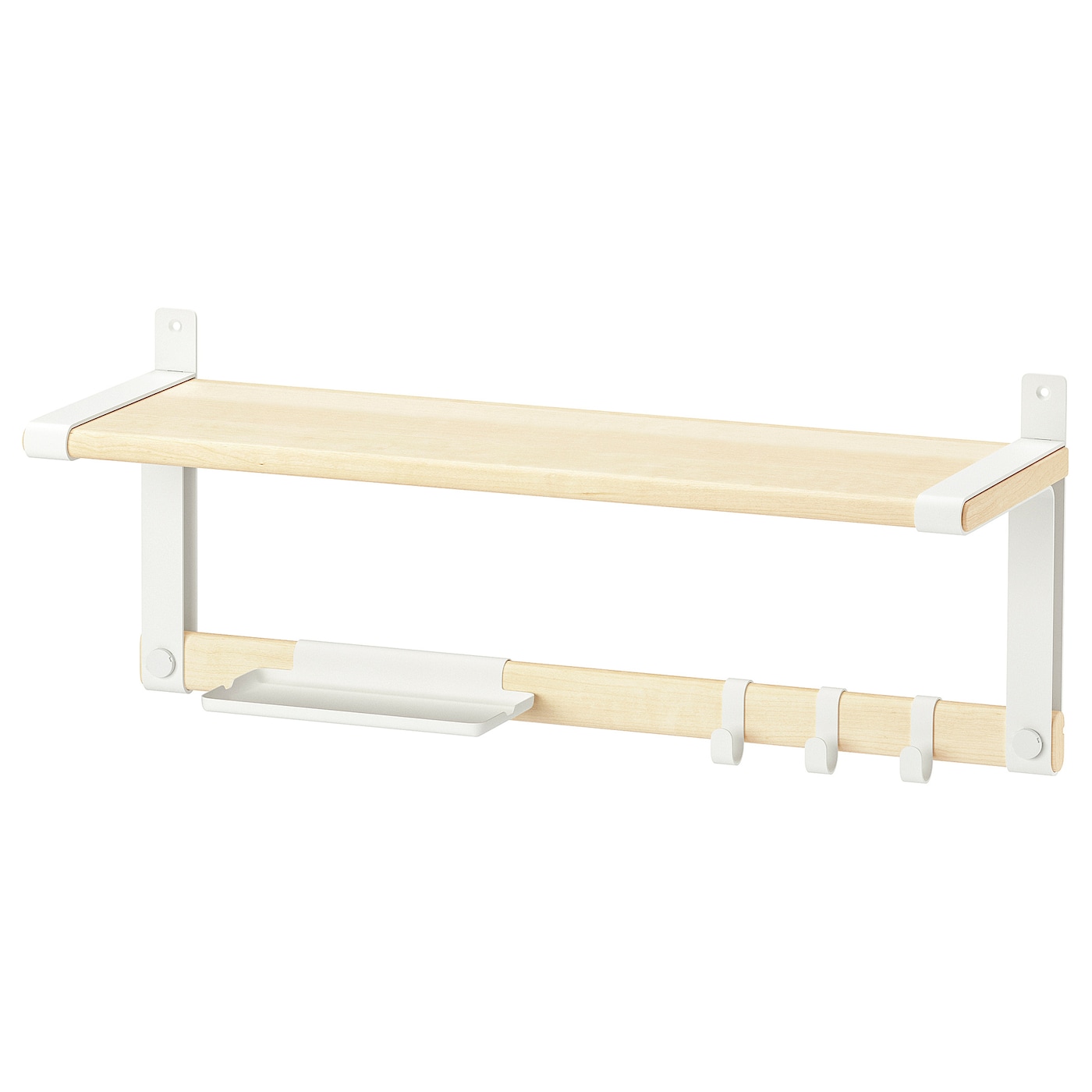 IKEA SKOMAKARE półka ścienna, biały/osika, 65x26 cm