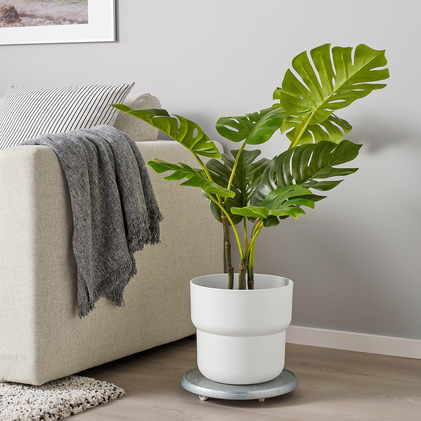 IKEA FÖRENLIG Osłonka doniczki, do wewnątrz/na zewnątrz biały, 24 cm