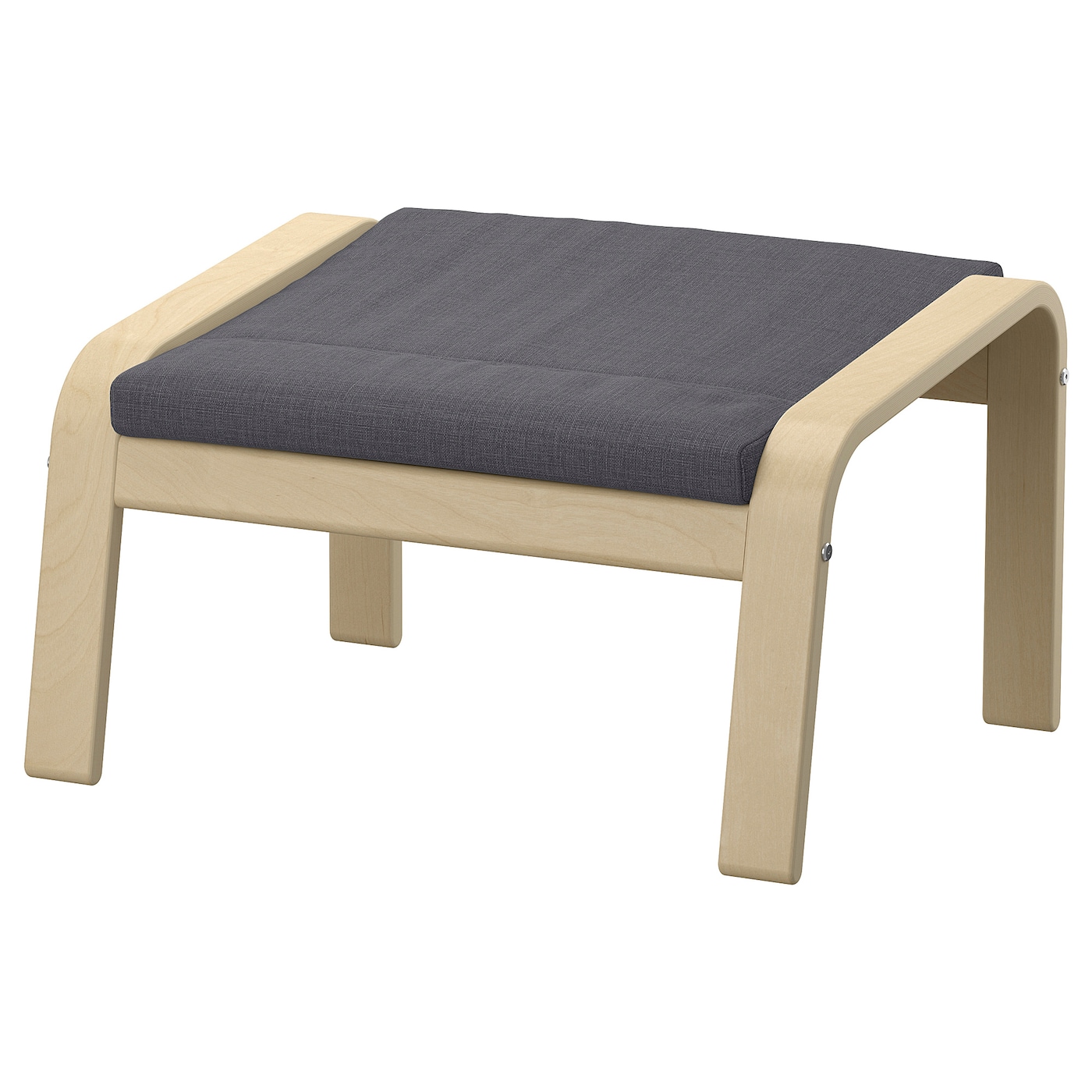 IKEA POÄNG podnóżek, okl brzoz/Skiftebo ciemnoszary, Szerokość: 68 cm