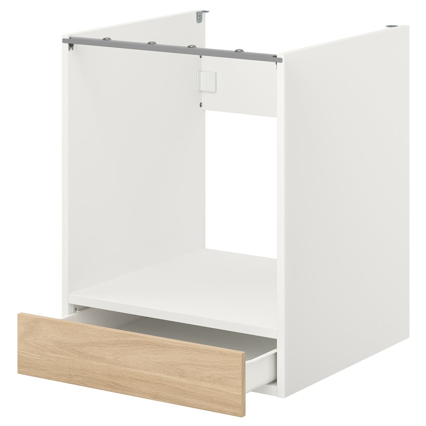 IKEA ENHET sz stj piek z szu, biały/imit. dębu, 60x62x75 cm