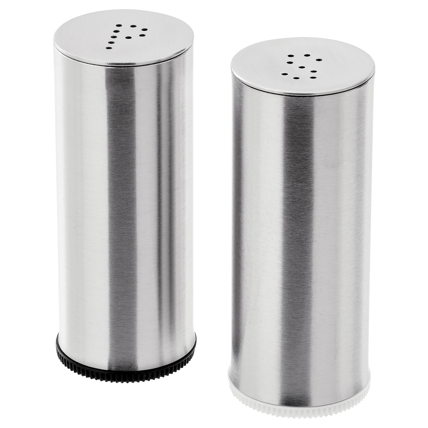 IKEA PLATS solniczka i pieprzniczka, 2 szt, stal nierdz, Wysokość: 8 cm