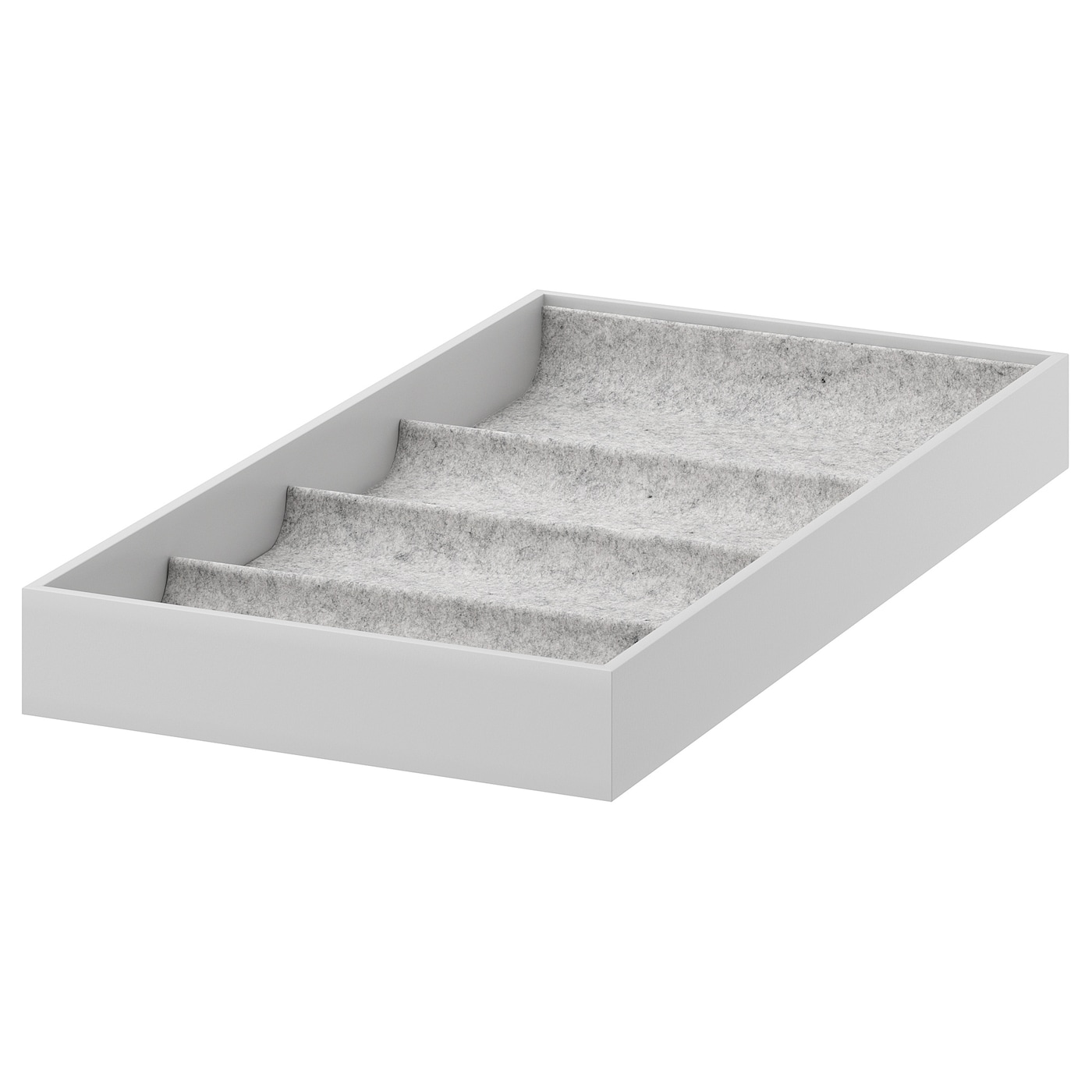 IKEA KOMPLEMENT wkład z 4 przegródkami, jasnoszary, 25x53x5 cm