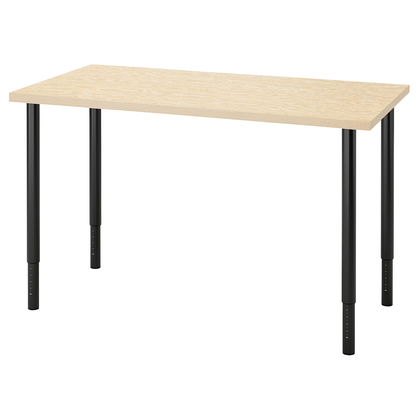 IKEA MITTCIRKEL / OLOV biurko, żywy efekt sosny/czarny, 120x60 cm