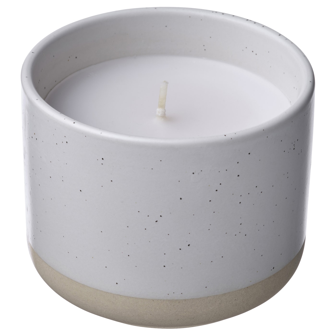IKEA JÄMLIK świeca zapach/pojemnik ceramiczny, wanilia/biały, 25 godz.