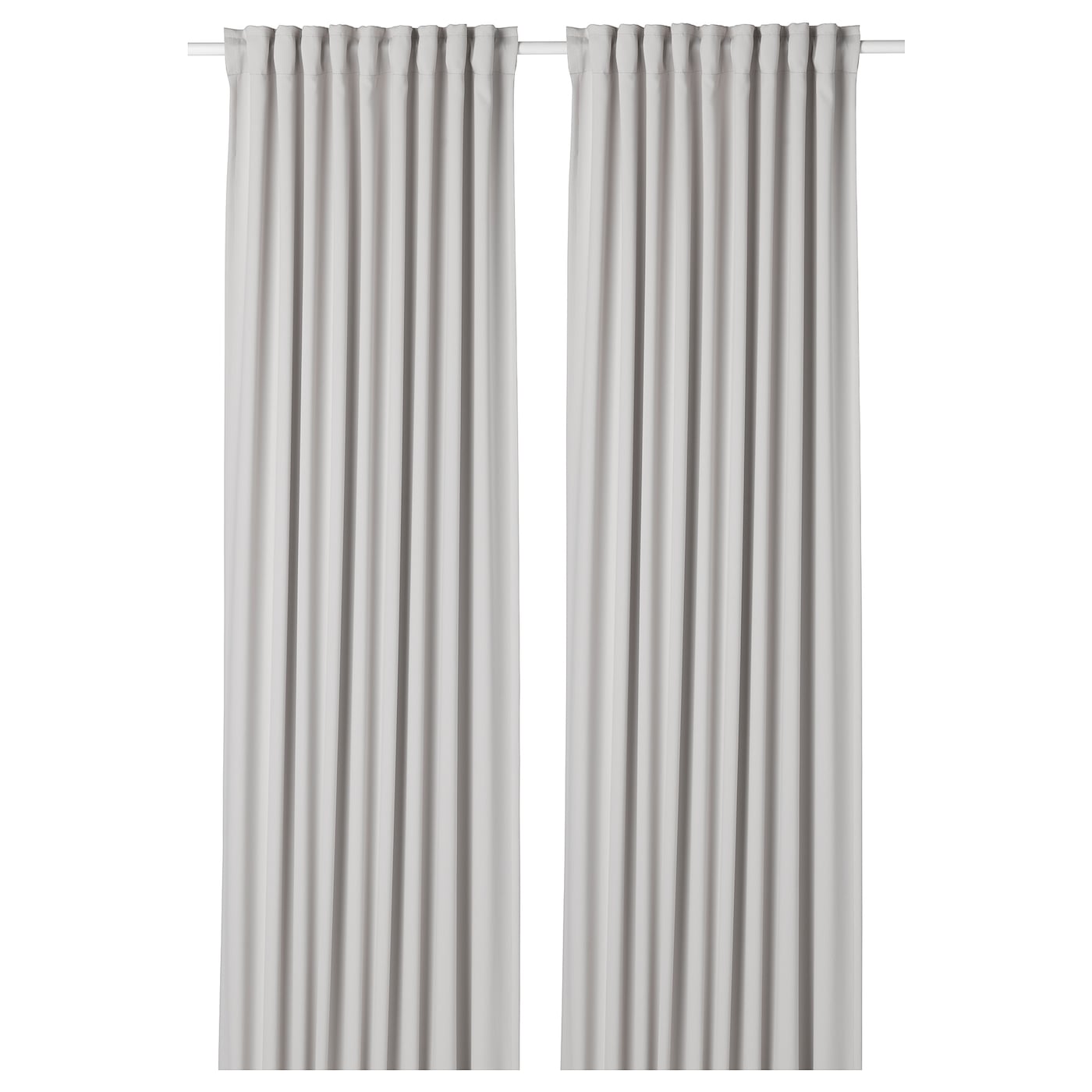 IKEA MAJGULL zasłony zacieniające, 1 para, jasnoszary/na taśmie, 145x300 cm
