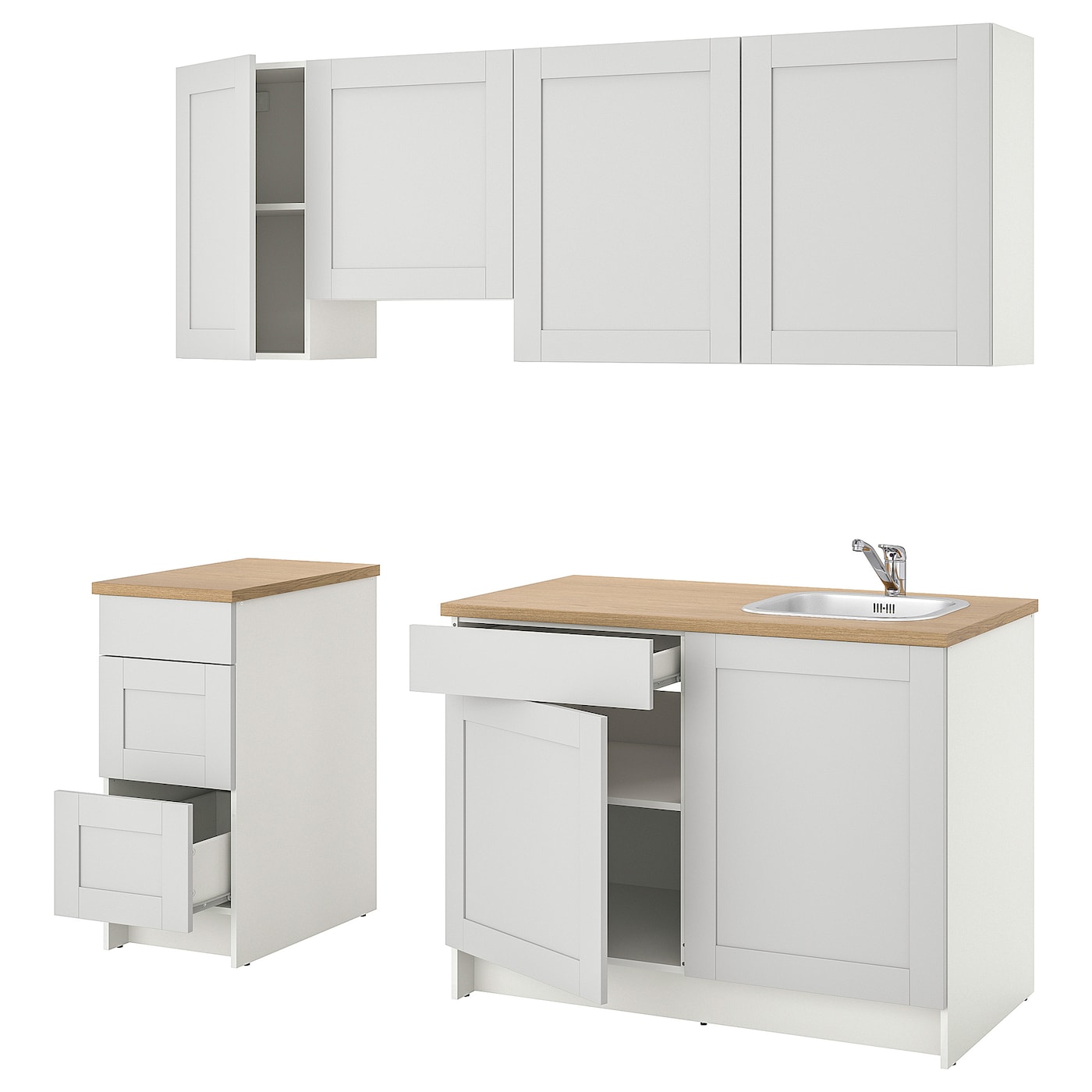 IKEA KNOXHULT kuchnia, szary, 220x61x220 cm