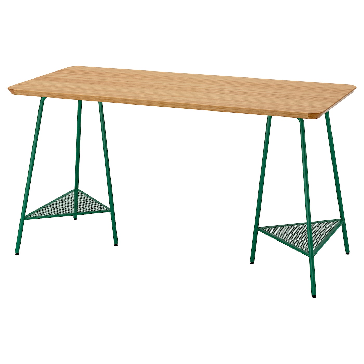 IKEA ANFALLARE / TILLSLAG biurko, bambus/zielony, 140x65 cm
