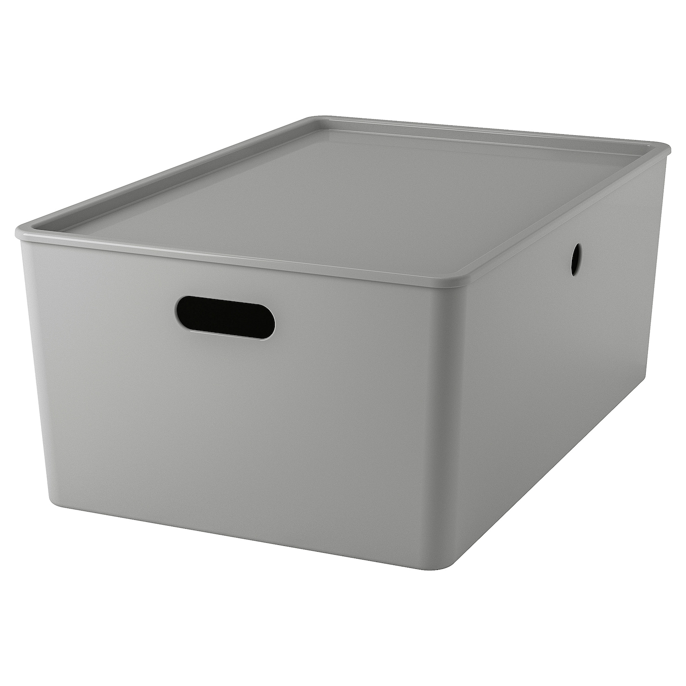 IKEA KUGGIS pojemnik z pokrywką, jasnoszary, 37x54x21 cm