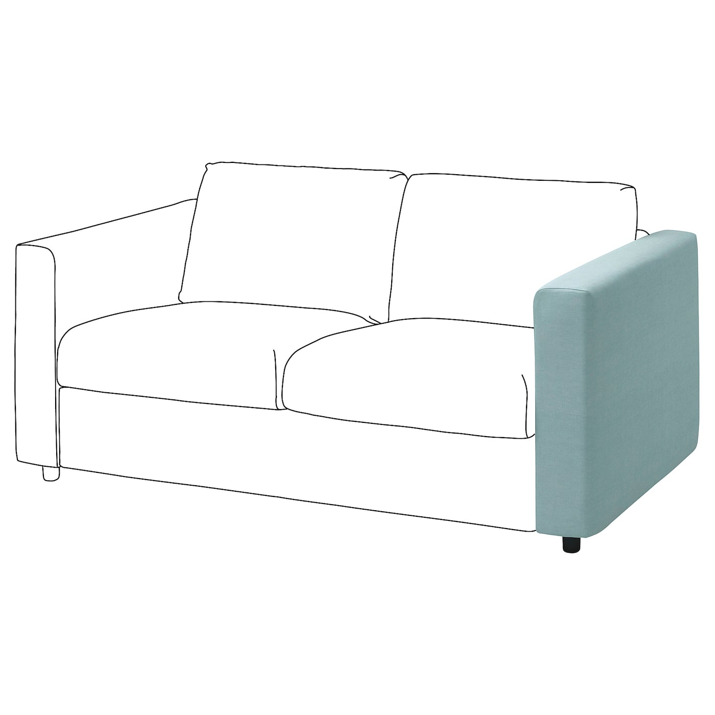 IKEA VIMLE podłokietnik, Saxemara jasnoniebieski, Głębokość: 93 cm