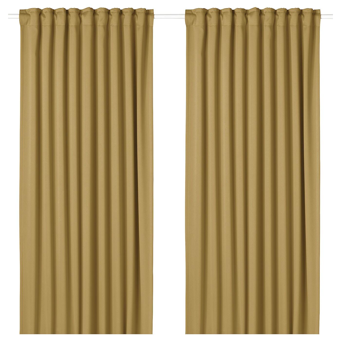 IKEA MAJGULL zasłony zacieniające, 1 para, beżowożółty/na taśmie, 145x300 cm