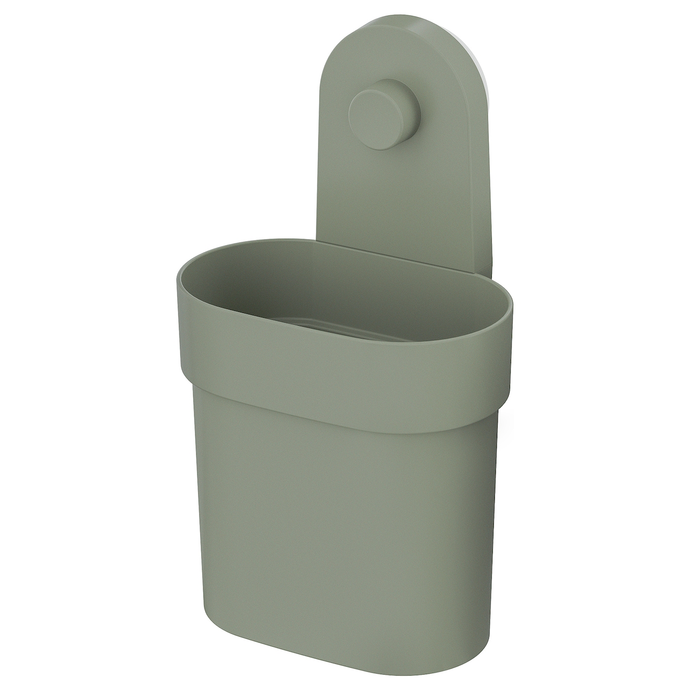 IKEA ÖBONÄS pojemnik z przyssawką, szarozielony, Szerokość: 12.9 cm
