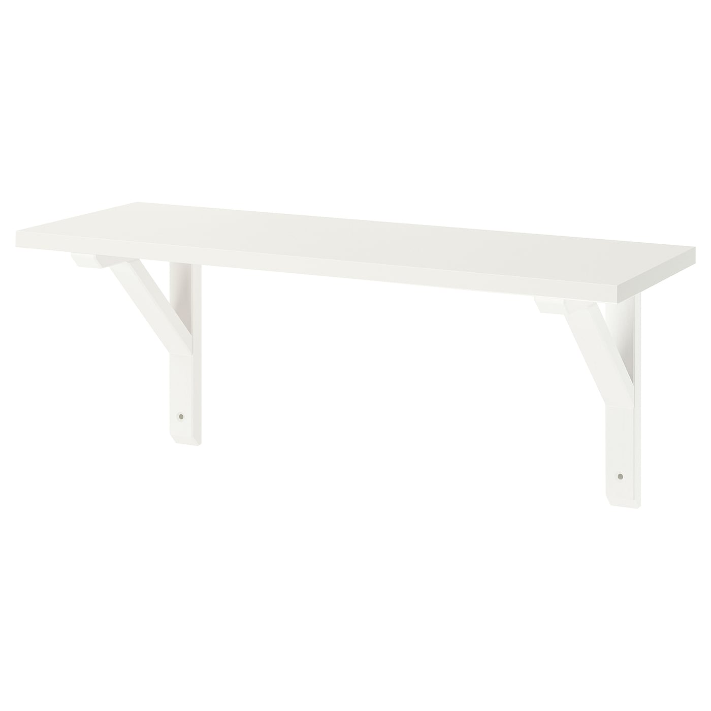 IKEA BURHULT / SANDSHULT półka ścienna, biały/bejcowana na biało osika, 59x20 cm