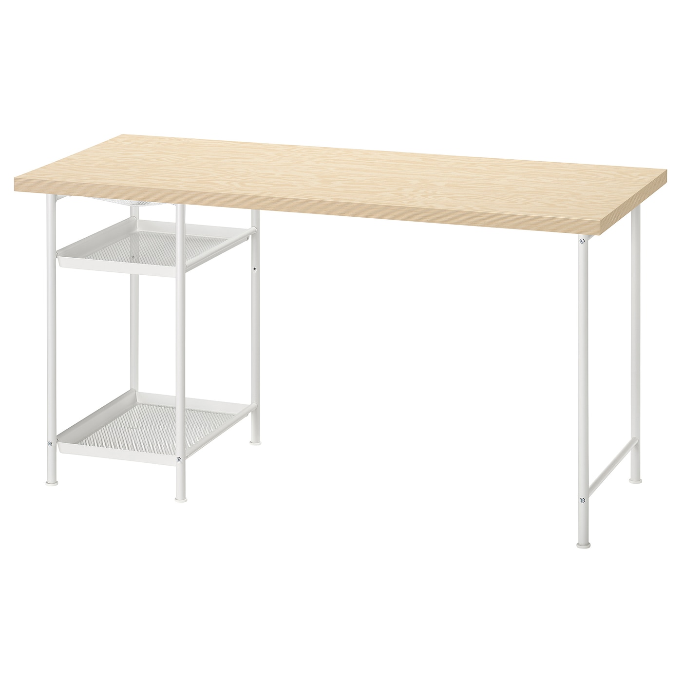 IKEA MITTCIRKEL / SPÄND biurko, żywy efekt sosny/biały, 140x60 cm