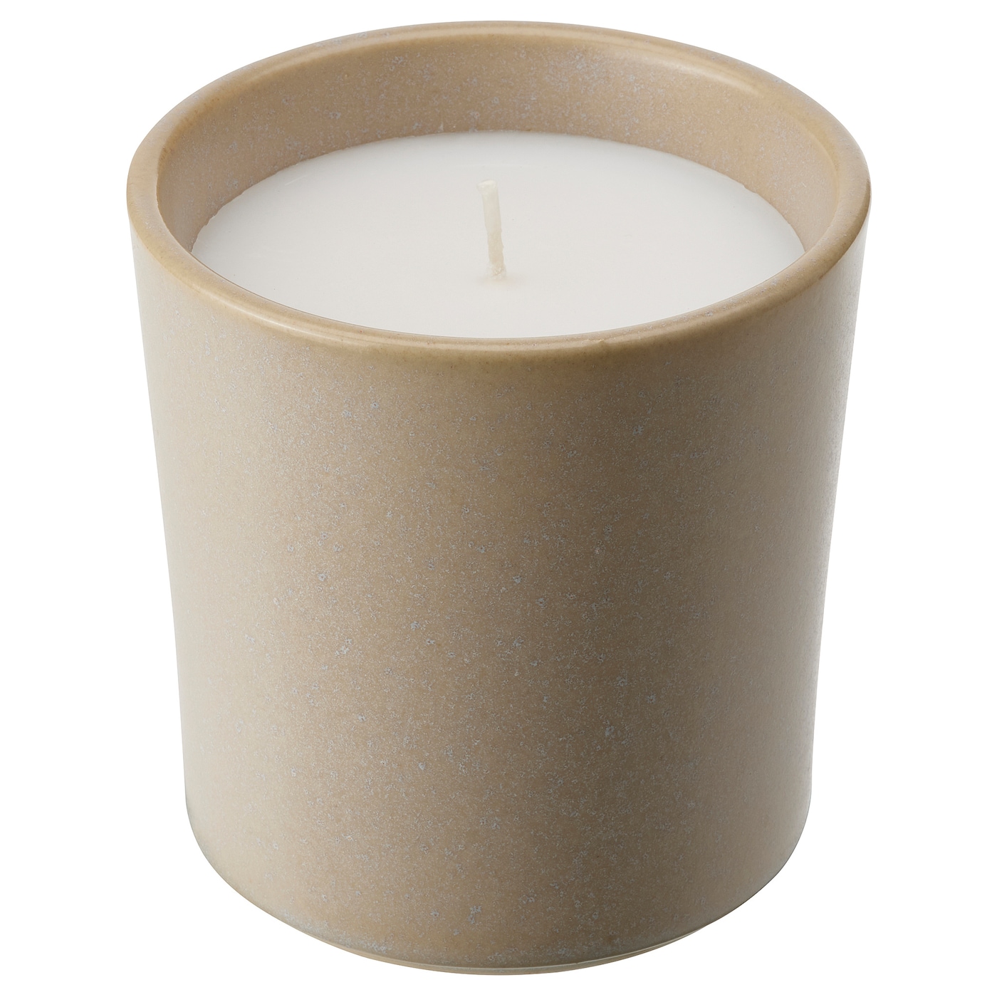 IKEA JÄMLIK świeca zapach/pojemnik ceramiczny, wanilia/jasnobeżowy, 50 godz.