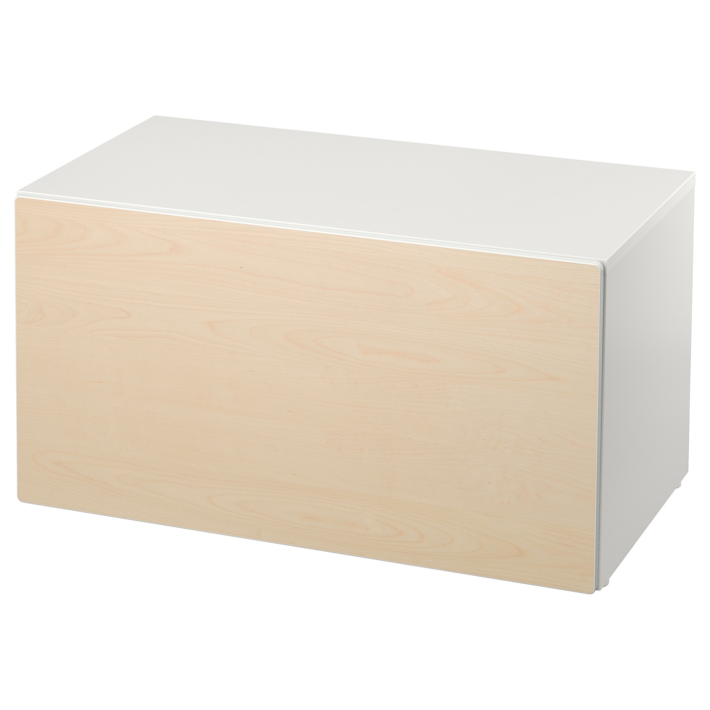 IKEA SMÅSTAD ławka z pojemnikiem na zabawki, biały/brzoza, 90x52x48 cm