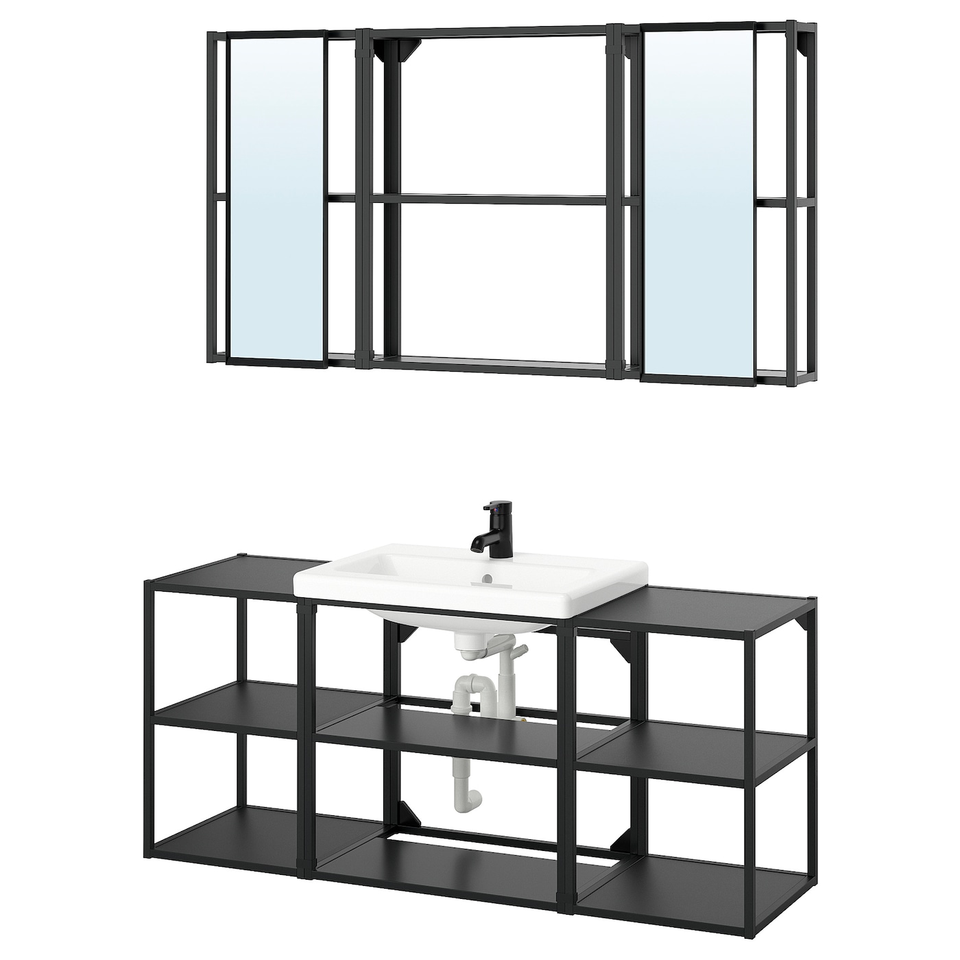 IKEA ENHET łazienka, antracyt, 140x43x65 cm