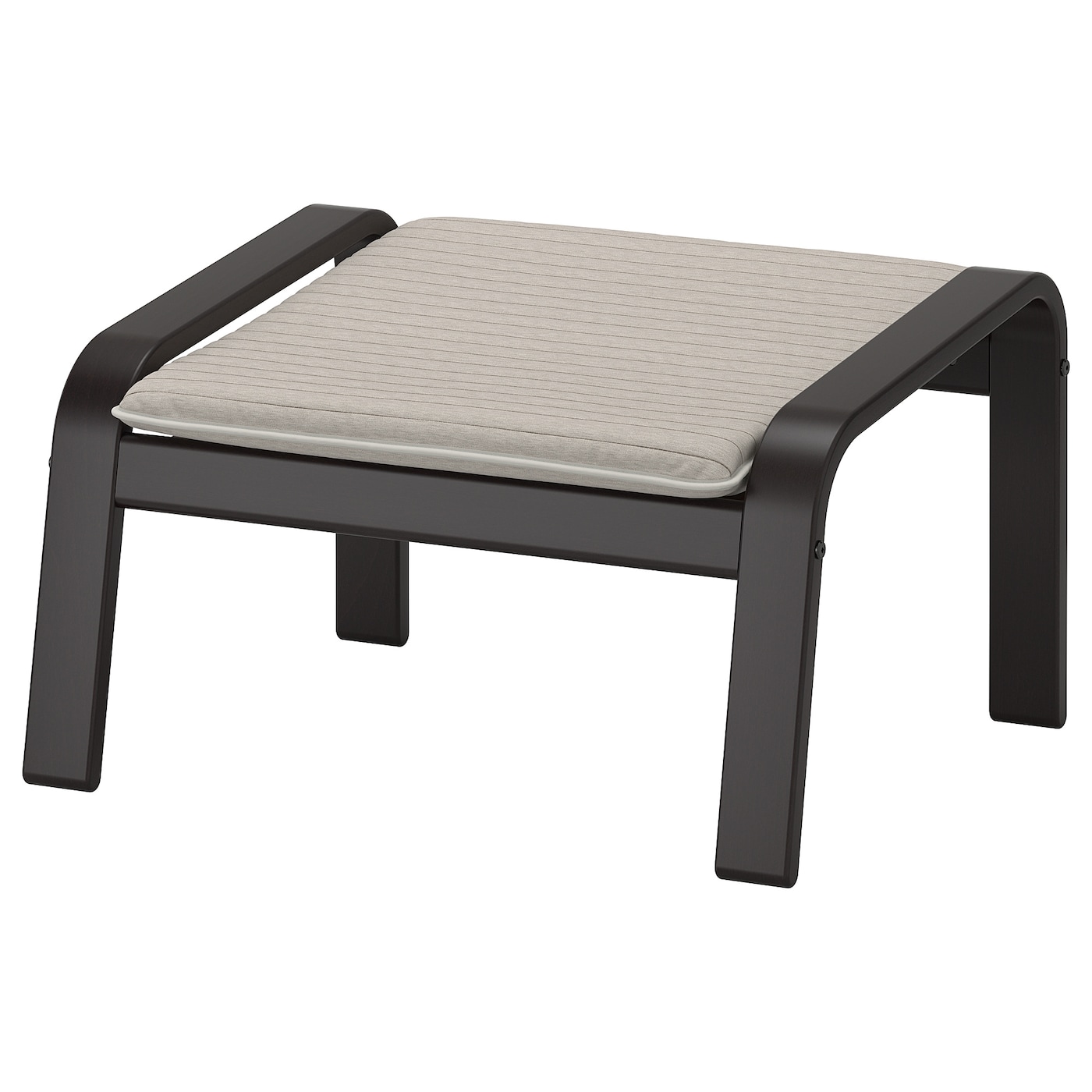 IKEA POÄNG podnóżek, czarnybrąz/Knisa jasnobeżowy, Szerokość: 68 cm