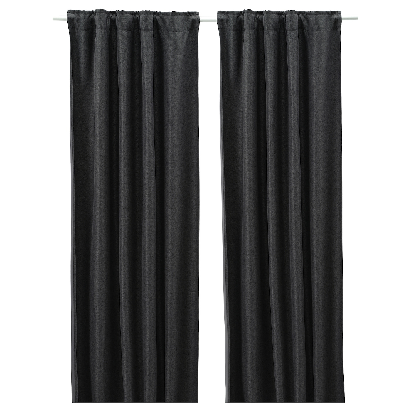 IKEA ANNAKAJSA zasłony zacieniające, 1 para, antracyt/na taśmie, 145x300 cm