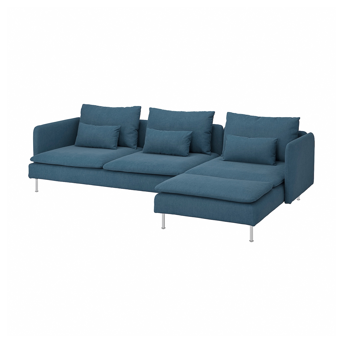 IKEA SÖDERHAMN sofa 4-osobowa z szezlongiem, Tallmyra niebieski, Szerokość: 291 cm