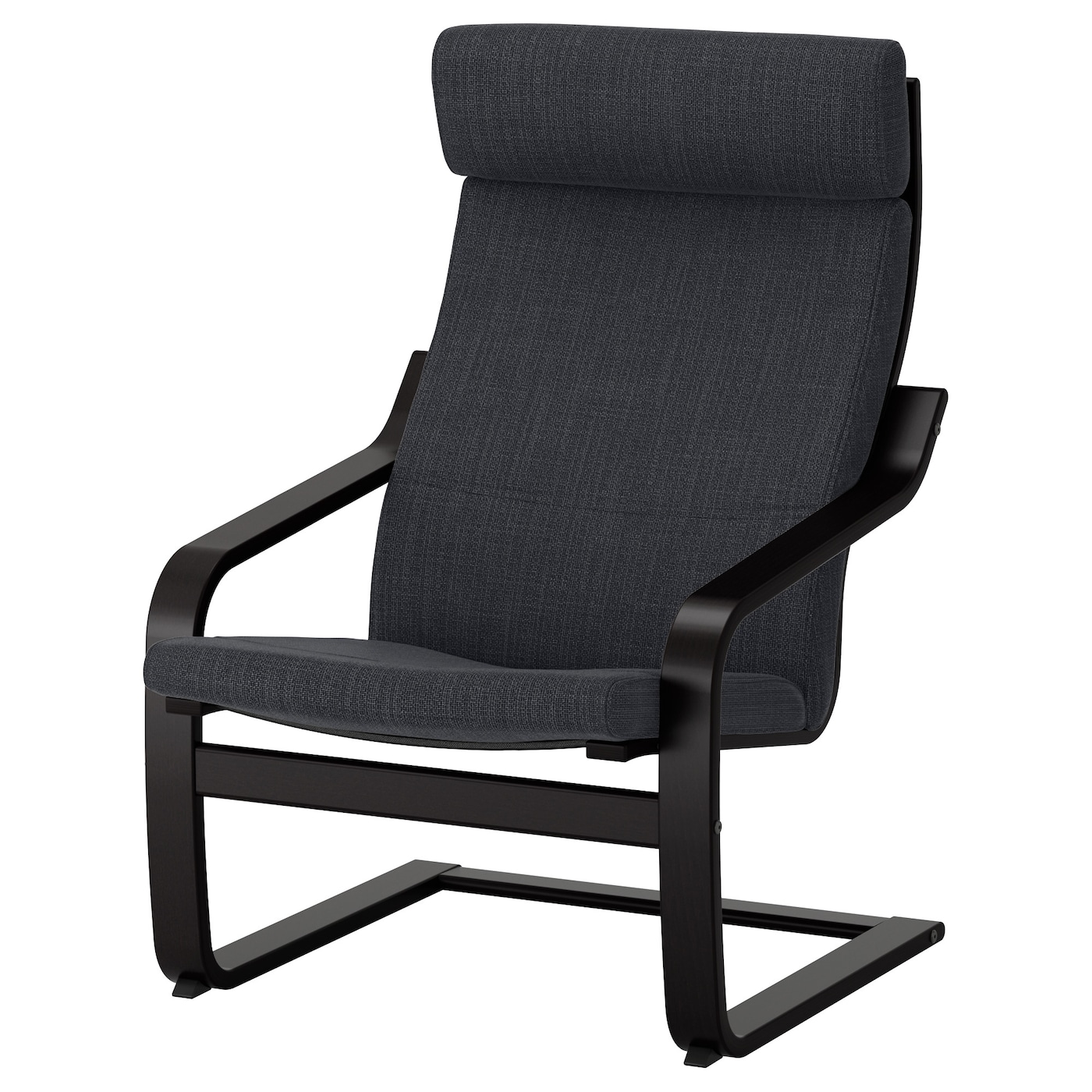IKEA POÄNG fotel, czarnybrąz/Hillared antracyt, Szerokość: 68 cm
