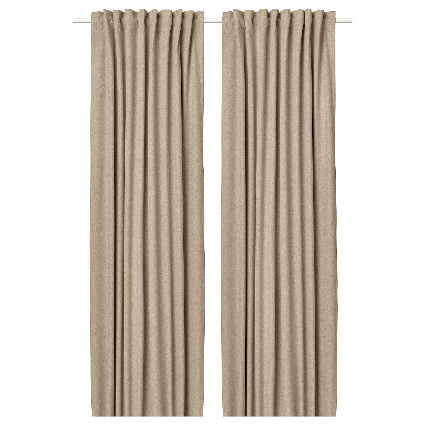 IKEA ROSENMANDEL zasłony zacieniające, 1 para, żółtobeżowy/na taśmie, 135x300 cm