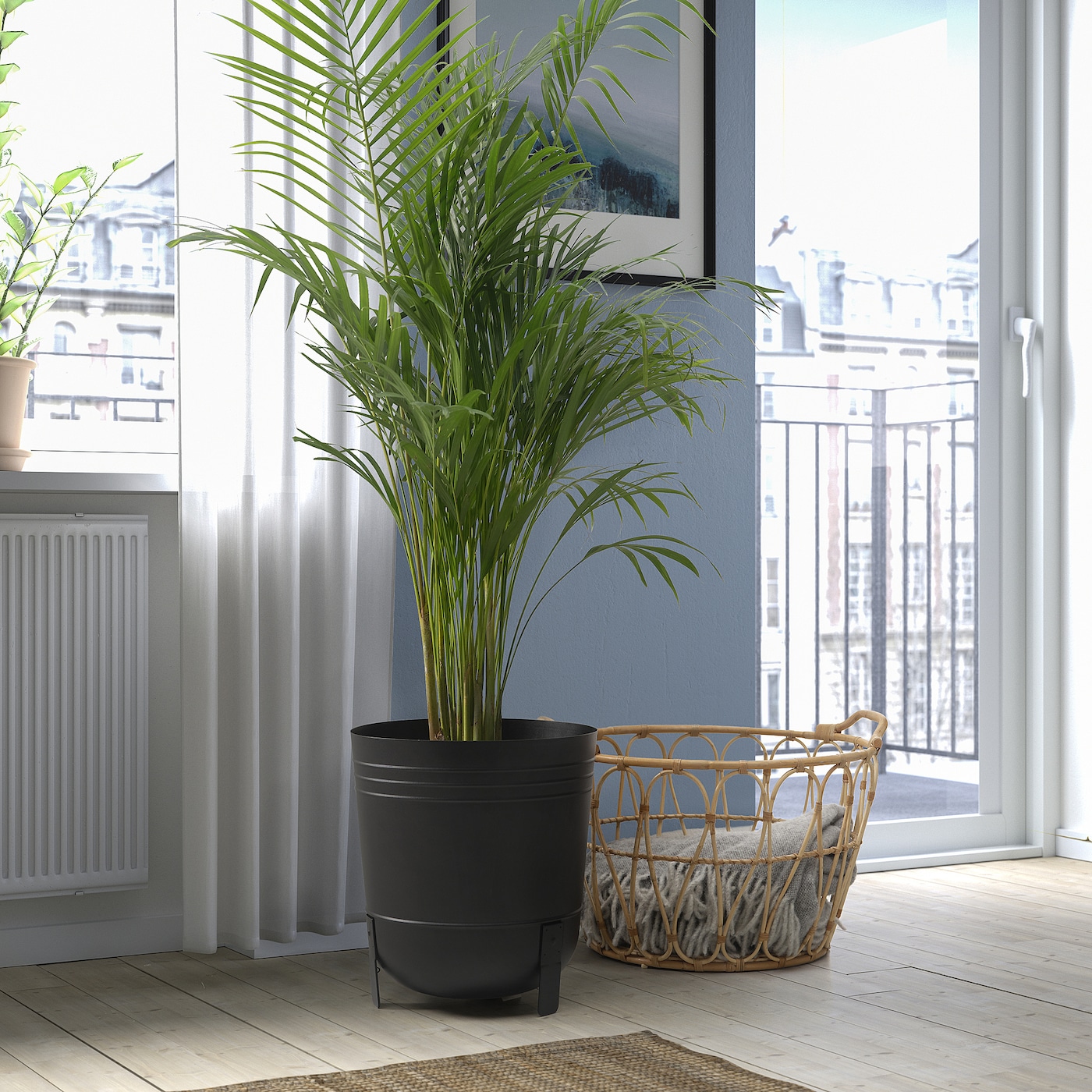 IKEA PÄRLRÖNN Osłonka doniczki, do wewnątrz/na zewnątrz/czarny, 32 cm