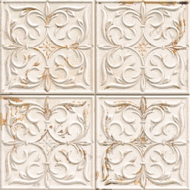 Gres szkliwiony hiszpański Realonda ANTIGUA LIS WHITE mat 33x33 gat.