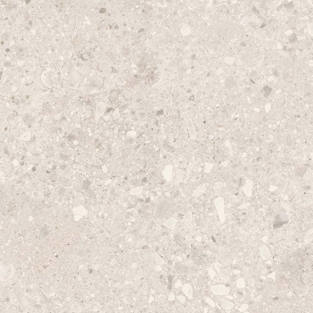 Gres szkliwiony KERMOS TERRAZZO NUOVO white mat 119,8x119,8 gat. II