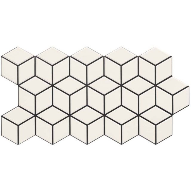 Gres szkliwiony hiszpański Realonda RHOMBUS SNOW mat 26,5x51 gat. I