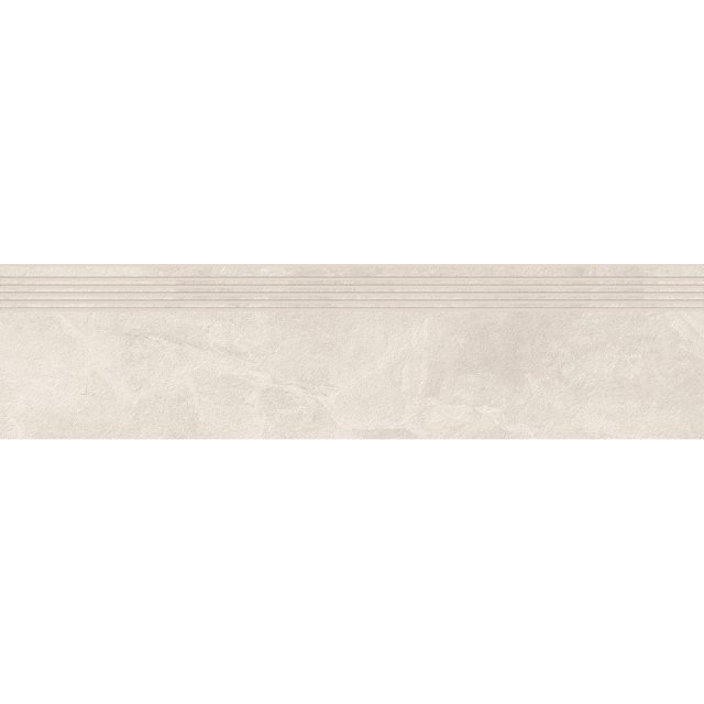 Gres szkliwiony stopnica QUEENS white mat 29,8x119,8 gat. I Cersanit