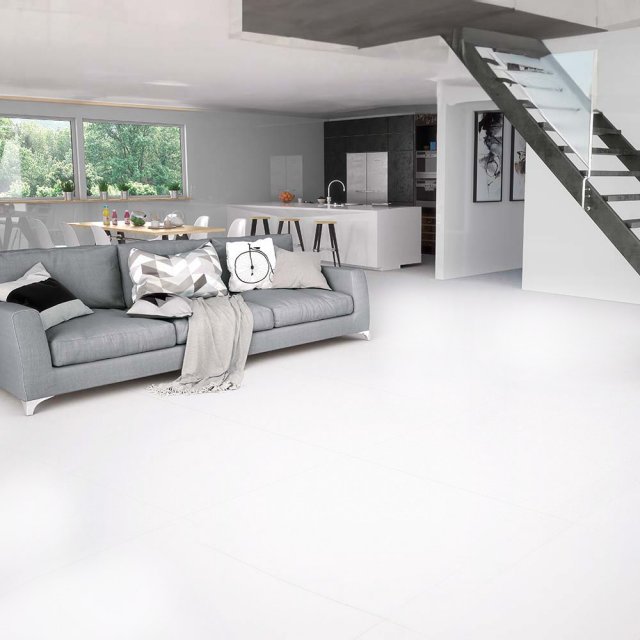 Gres szkliwiony hiszpański Emigres BRILLIANT WHITE lappato 79x79 gat.