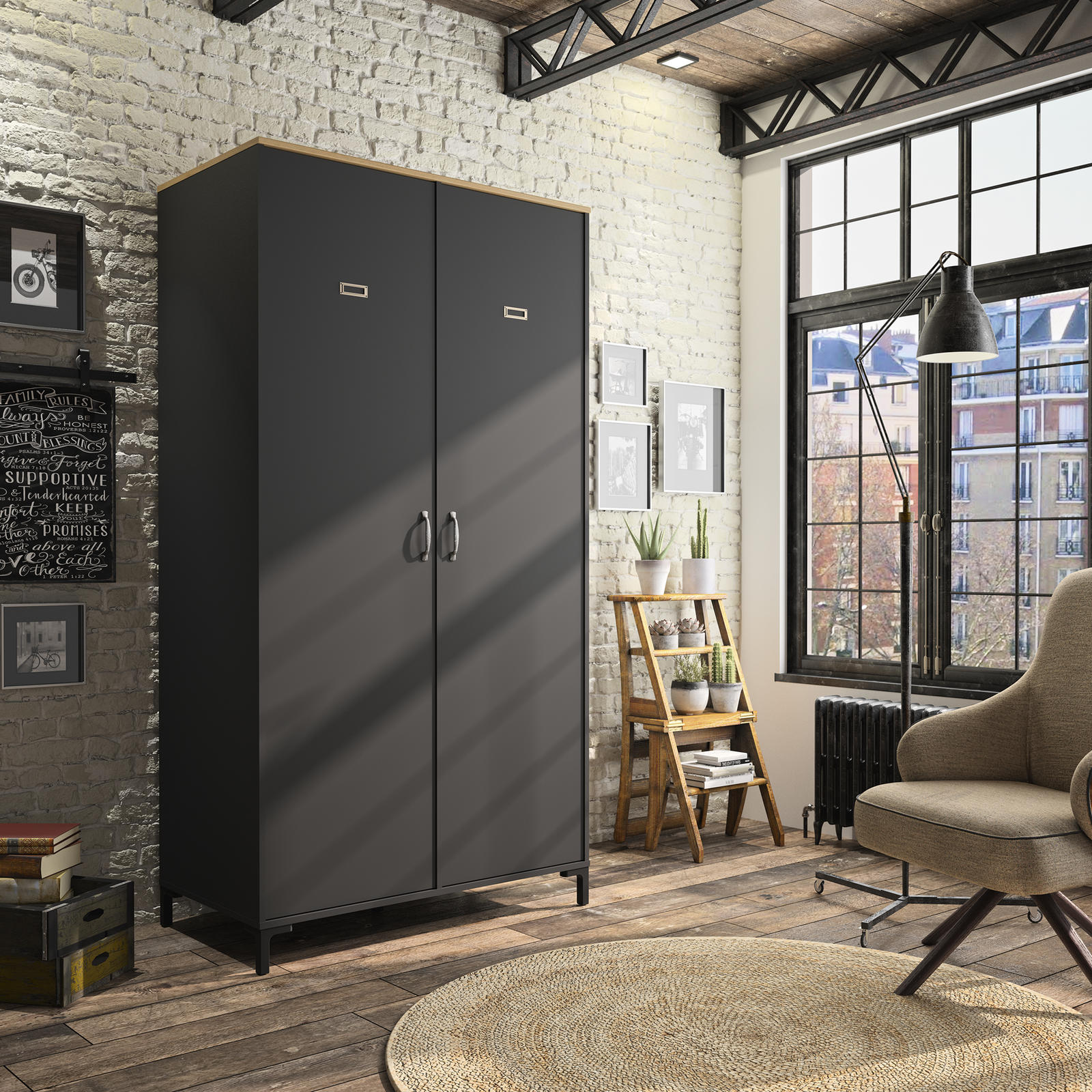 Szafa ubraniowa Manchester w industrialnym designie