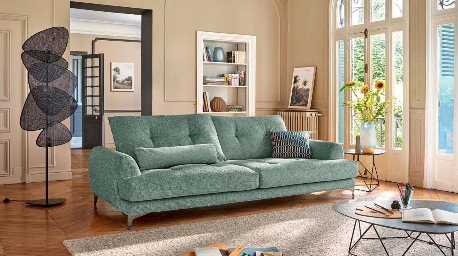 Sofa tapicerowana zielona Ruby podwójna