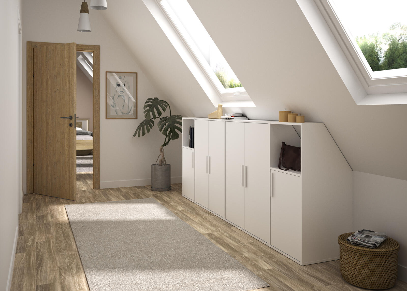 Komody pod sufit w zestawie Under large white