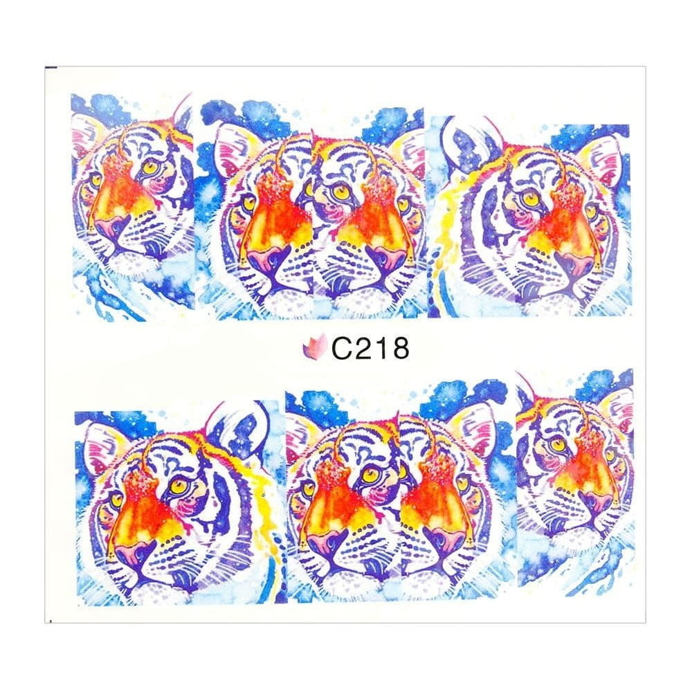 Naklejki wodne do paznokci arkusz 7 x 6,5 cm na 10 palców c Nr 218