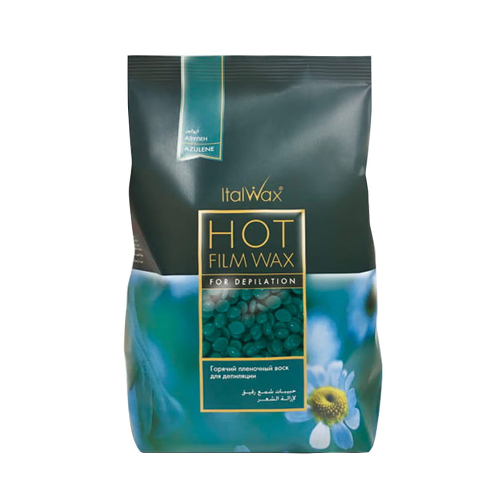 Wosk twardy w dropsach niskotemperaturowy do depilacji bezpaskowej ItalWax Azulen Film Wax 500g