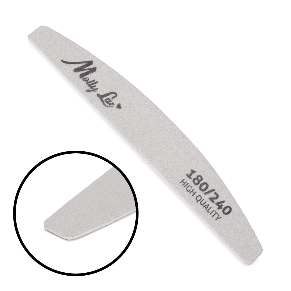 Pilnik do paznokci Bezpieczny Pakiet półksiężyc łódka MollyLac zebra slim 180/240 High Quality 1 szt