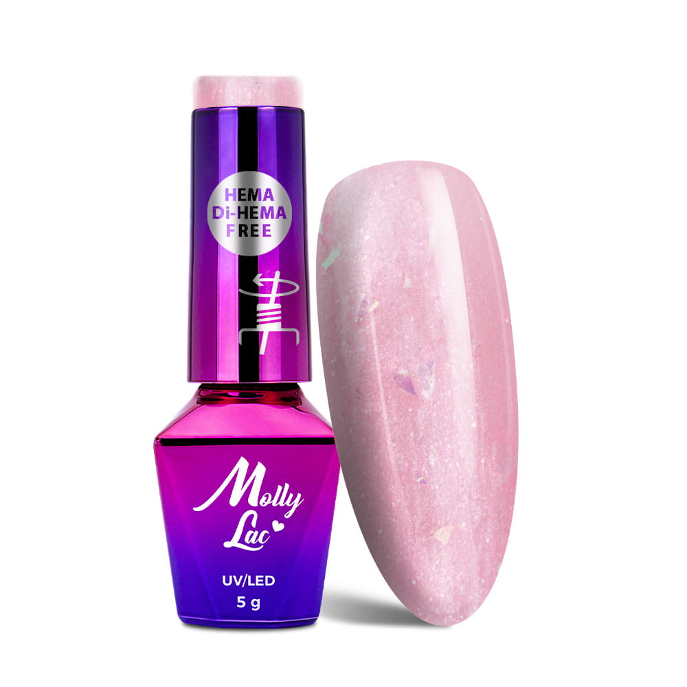 Lakier hybrydowy MollyLac Sparkling French Wedding mermaid HEMA/Di-HEMA Free 5g Nr 706