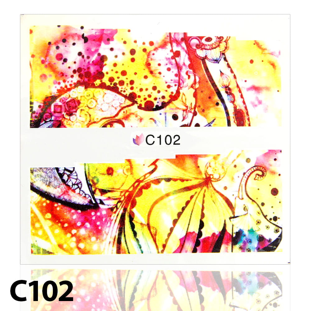 Naklejki wodne do paznokci ornamenty C-102